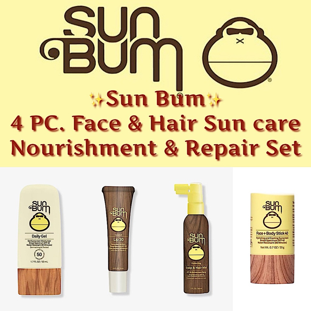 ✨Sun Bum - 4 PC. Face & Hair Sun care Nourishment & Repair Set✨NEW✨